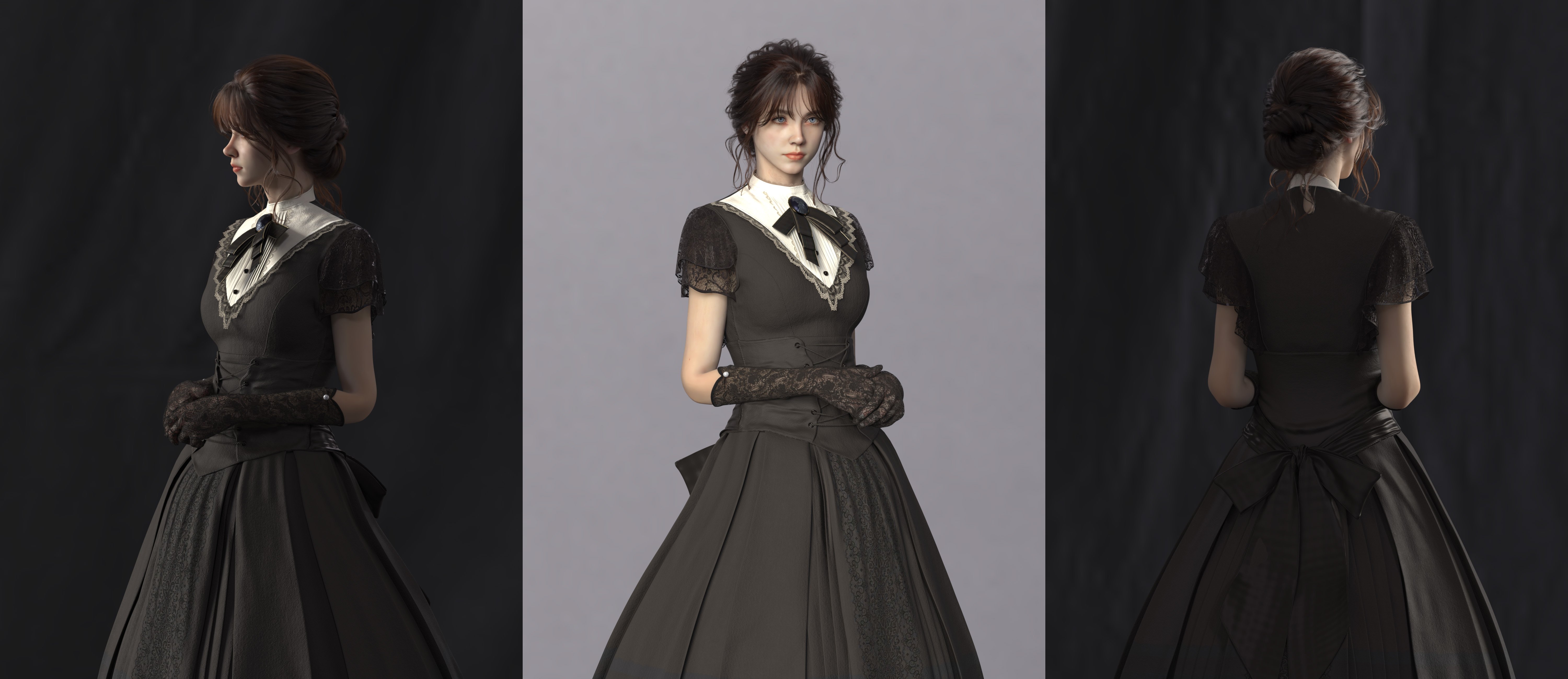dForce Princess Petra's Gothic Dress for Genesis 9
