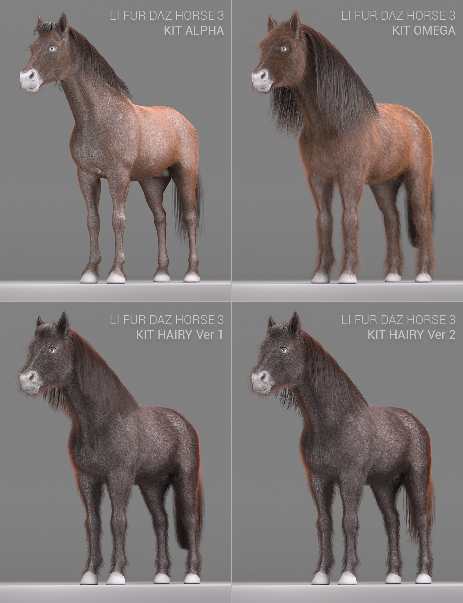 LI FUR for DAZ Horse 3 | Daz 3D