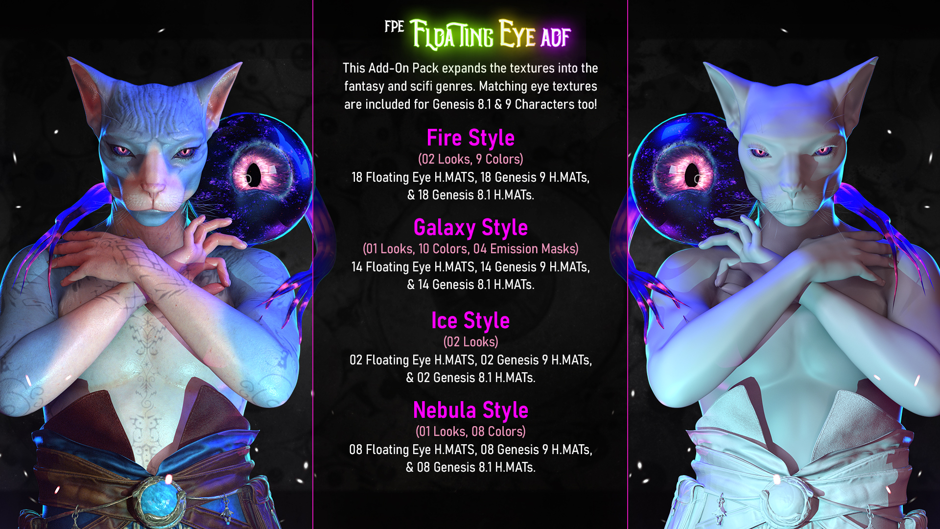 FPE Floating Eye Add-On Fantasy for Genesis 9 and 8.1