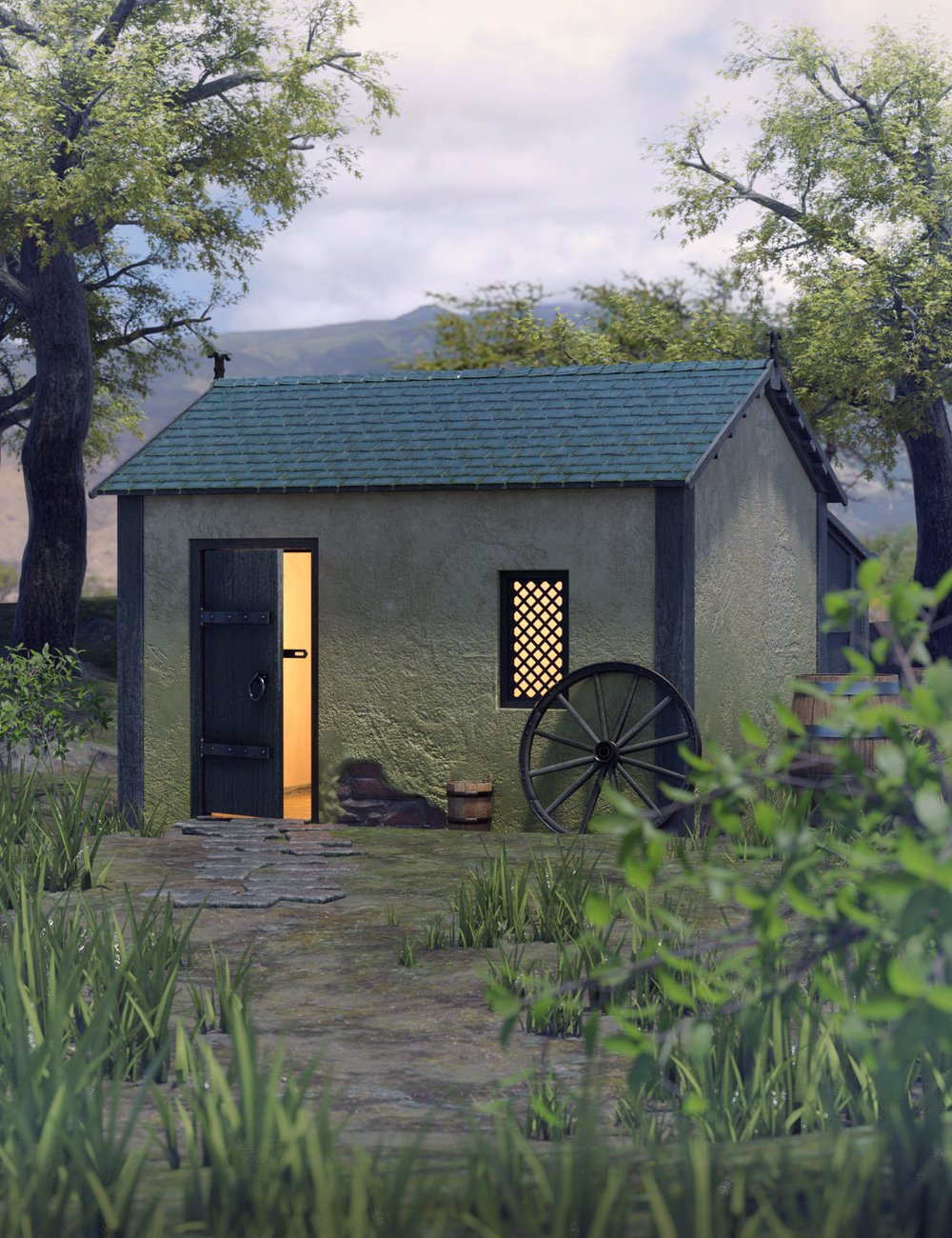 Muelsfell Medieval Buildings: Modular Small Cottage by: E-Arkham, 3D Models by Daz 3D