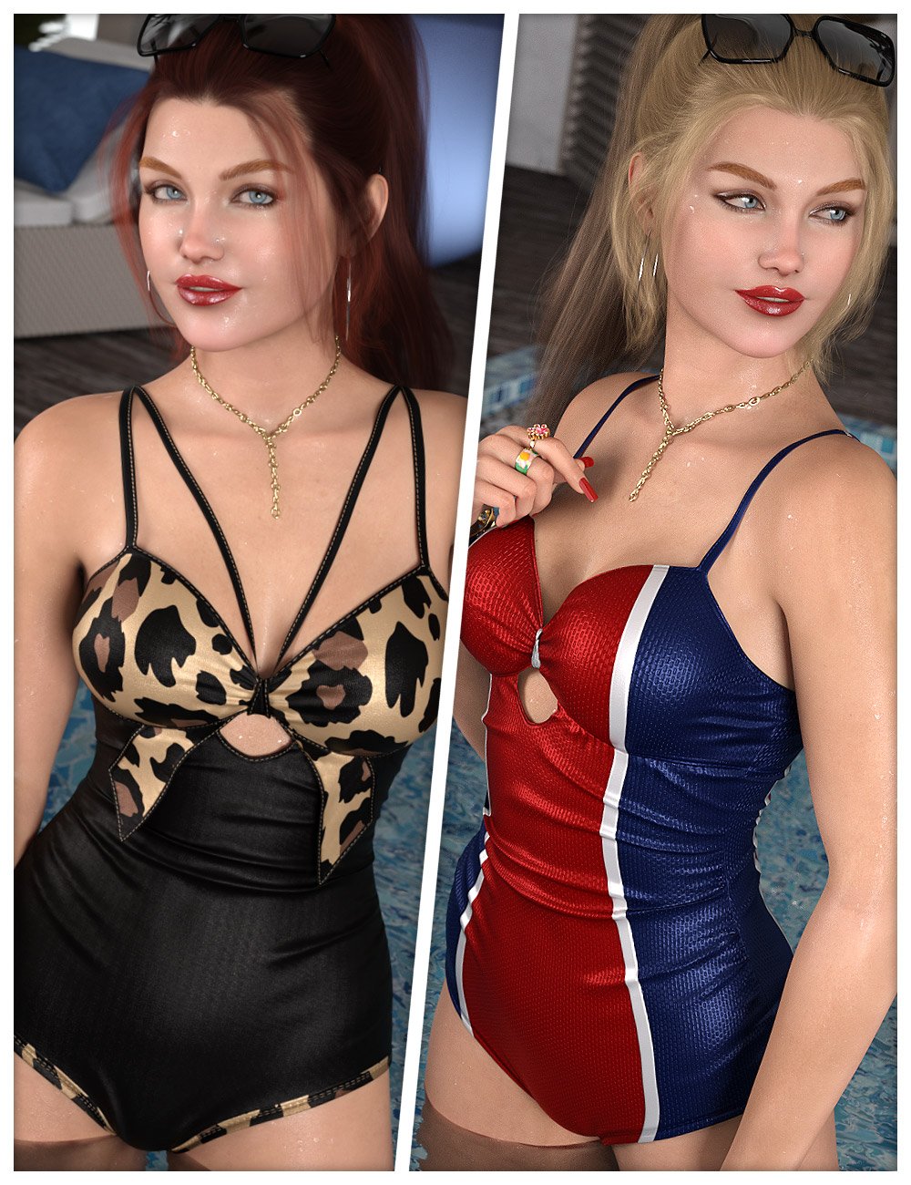 Lovely Textures for dForce SU Cute Swimsuit by: ShanasSoulmate, 3D Models by Daz 3D