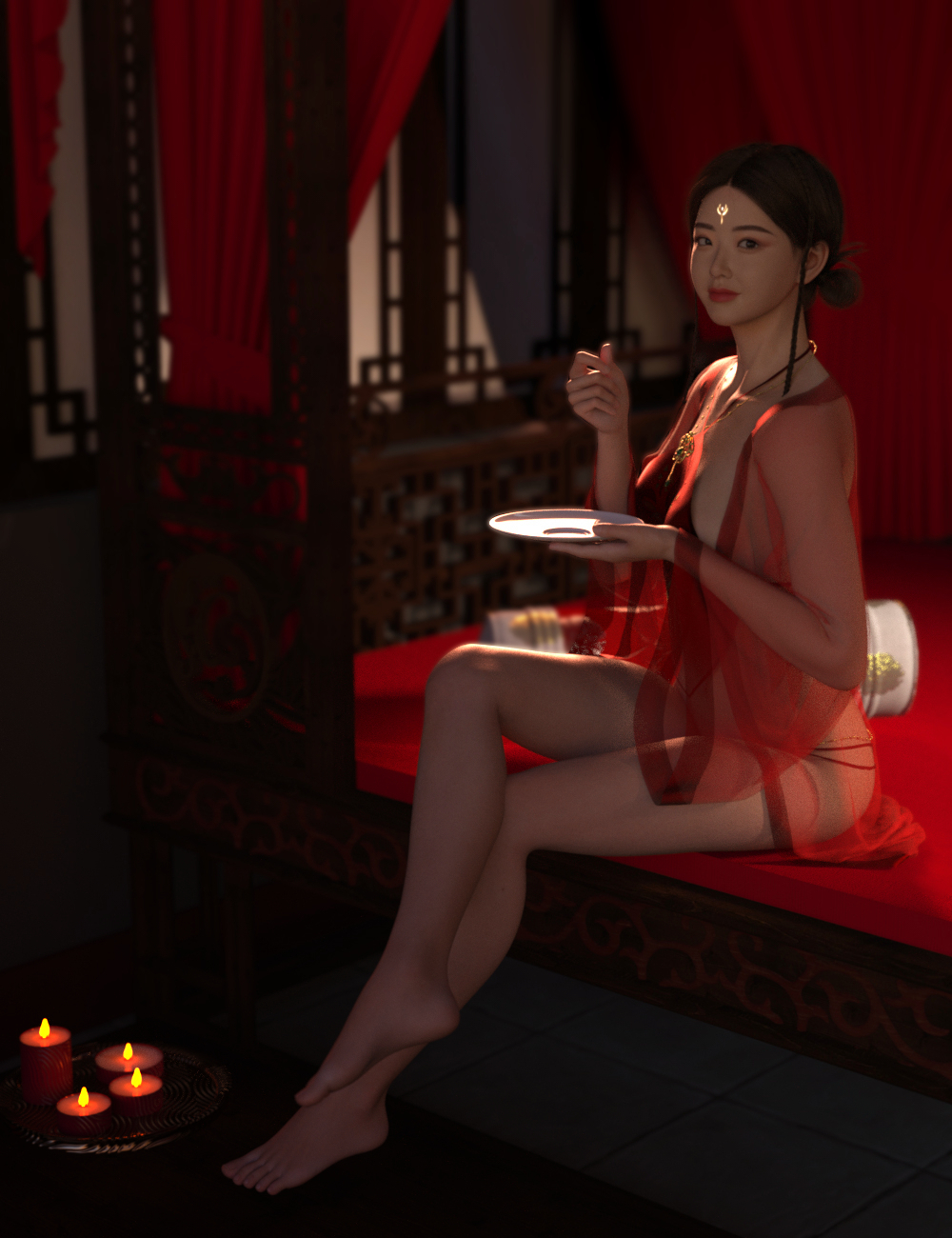 dForce Lala Chinese Underwear for Genesis 9