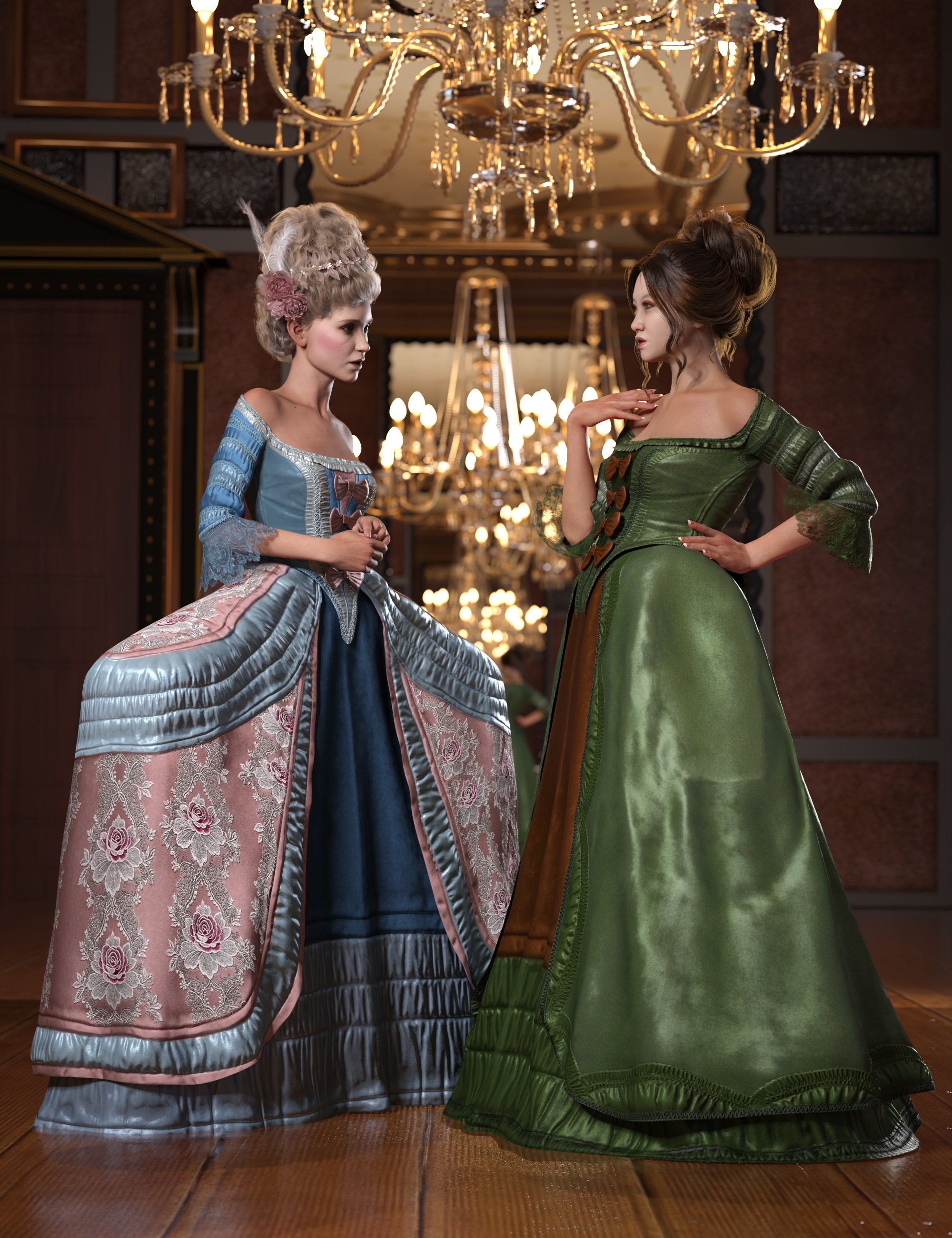 dForce Royal Wedding Outfit Texture Add-On by: Barbara Brundon, 3D Models by Daz 3D