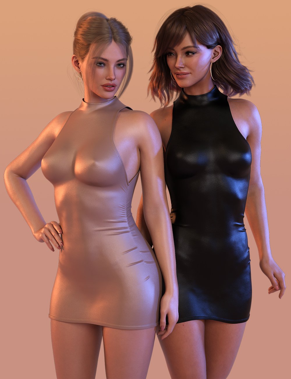 M8 Timeless Casual Short Dress for Genesis 9 by: Modu8, 3D Models by Daz 3D