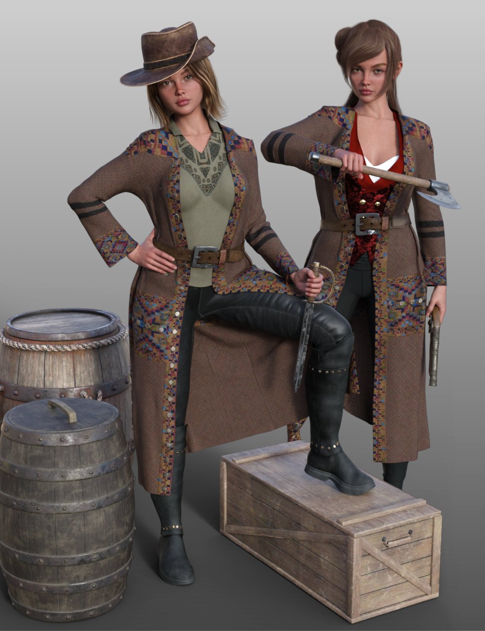 FG Pirate Captain Poses for Genesis 9 by: IronmanFugazi1968, 3D Models by Daz 3D