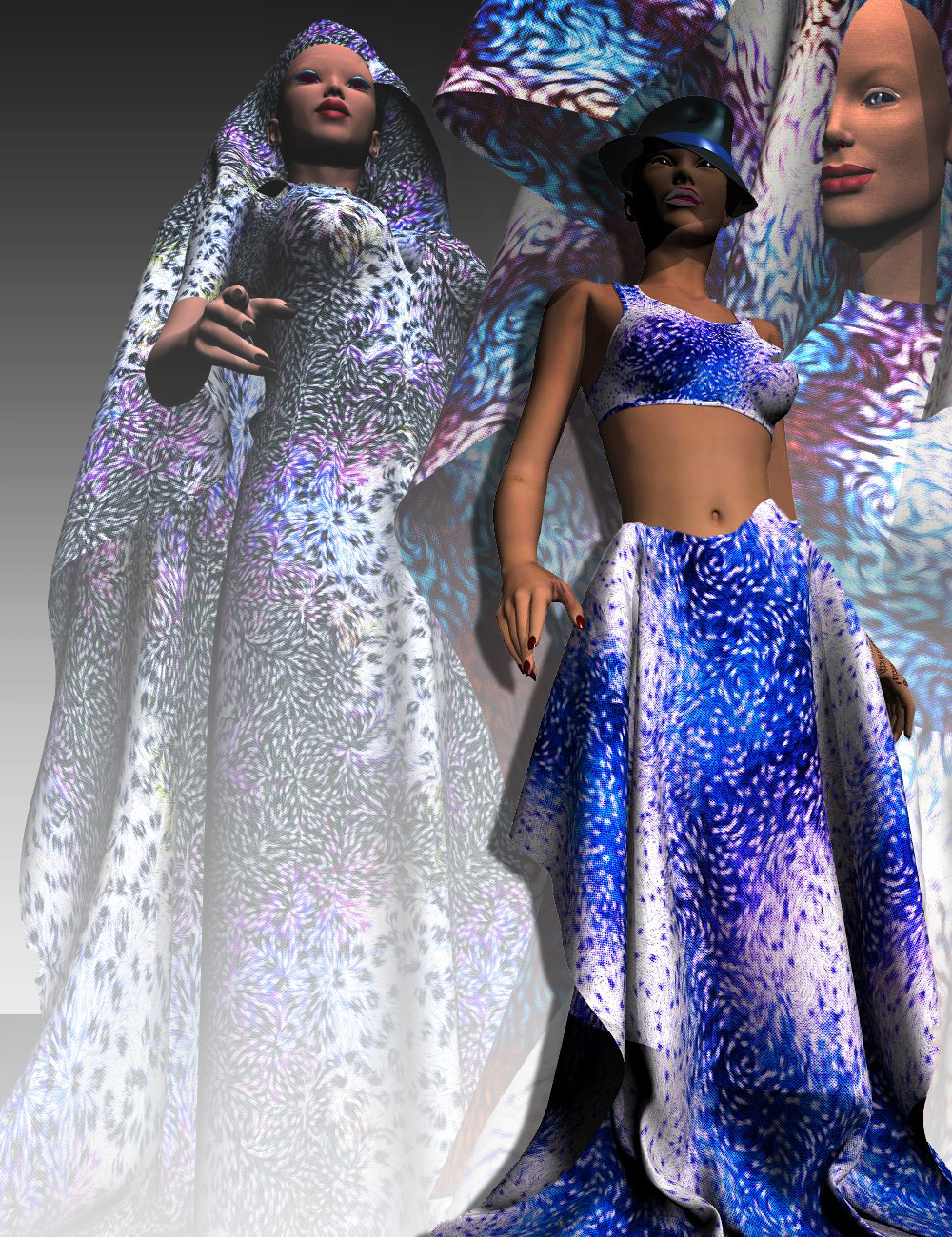 Swirly Summer Breeze Fabrics Merchant Resource by: RajRaja, 3D Models by Daz 3D