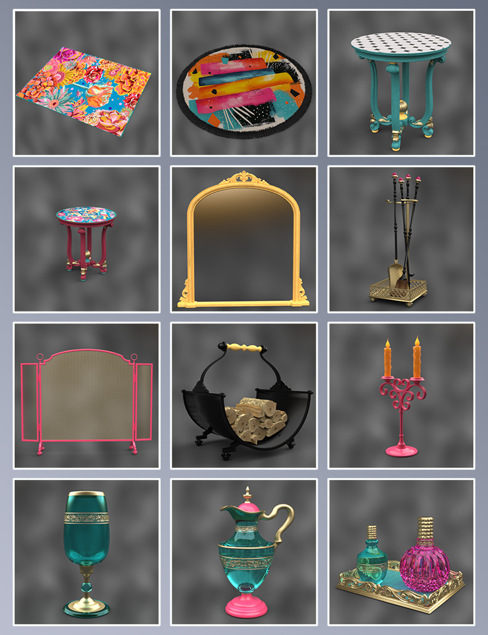 Pop Rococo Rococo Room Pop Collection Texture Set | Daz 3D