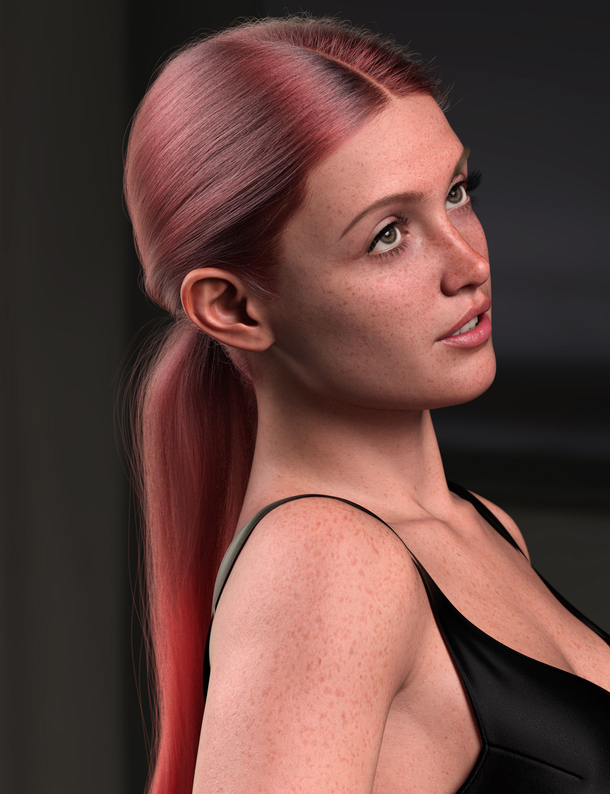 dForce Strand-Based Middle Parting Low Ponytail Hair Color Expansion