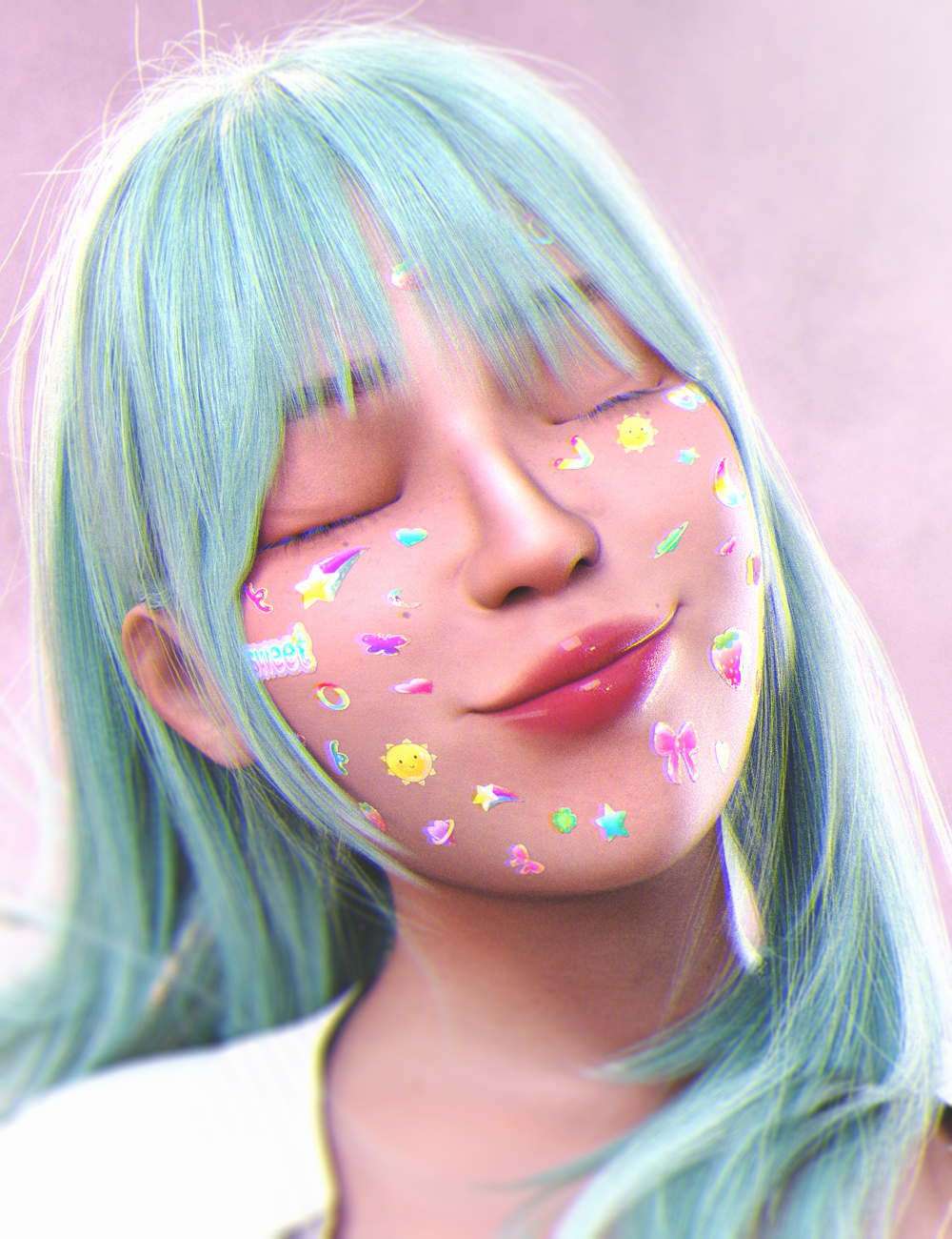 LA Face Stickers For Genesis 9 by: Laia, 3D Models by Daz 3D