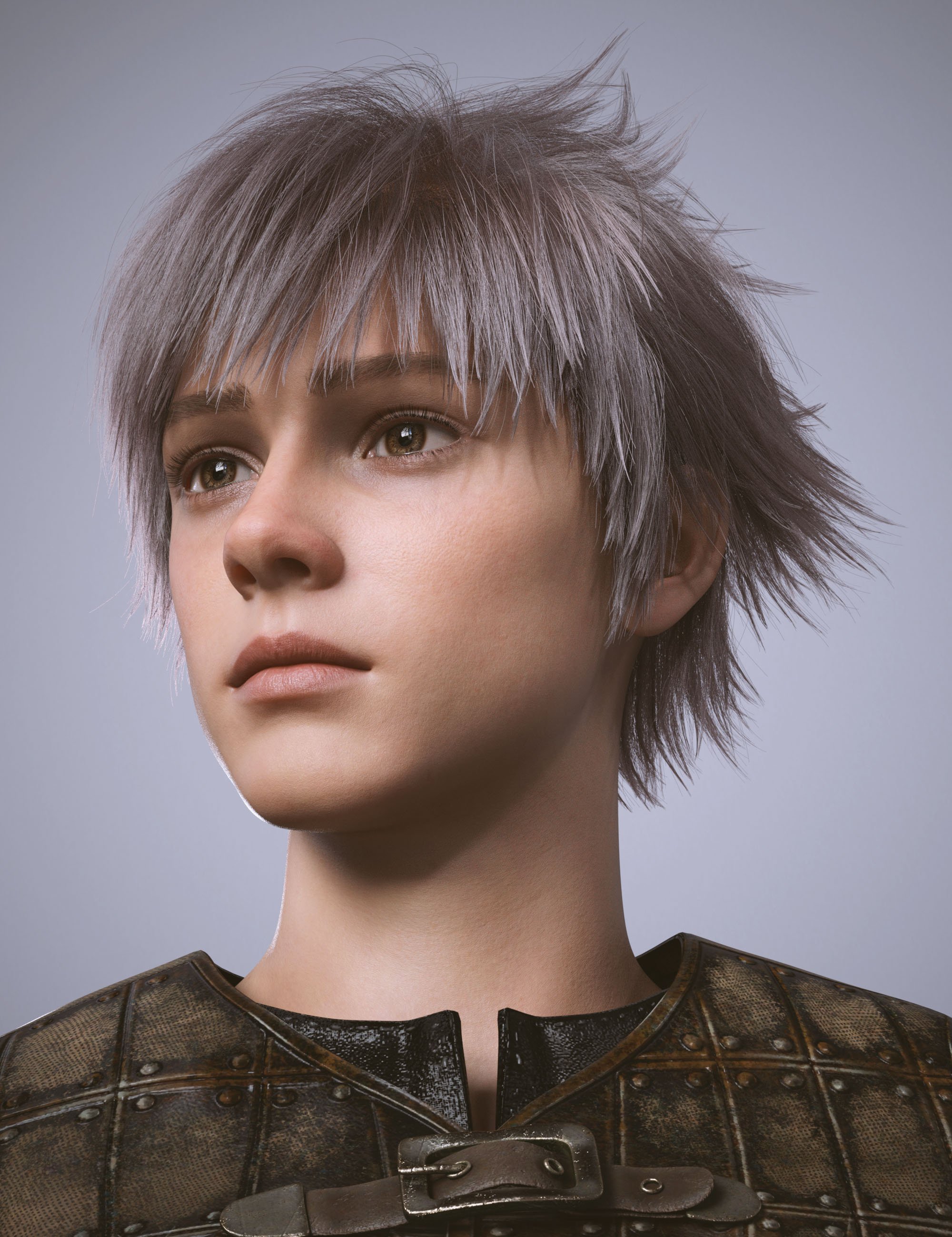 dForce AK Noble Hair for Genesis 9 by: Art Ken, 3D Models by Daz 3D