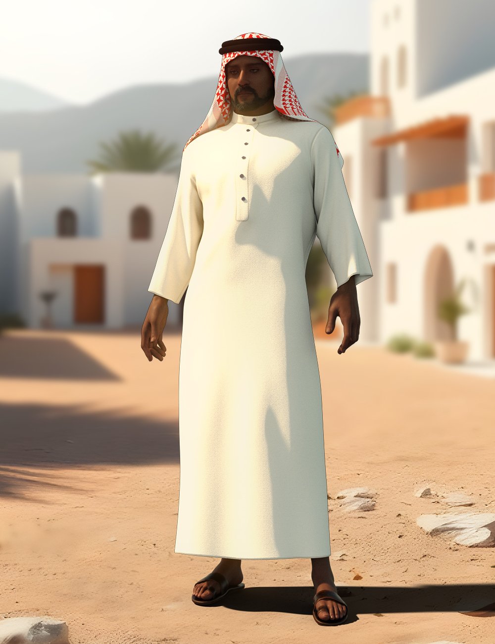 dForce Arab Thobe Outfit for Genesis 9 by: Meshitup, 3D Models by Daz 3D