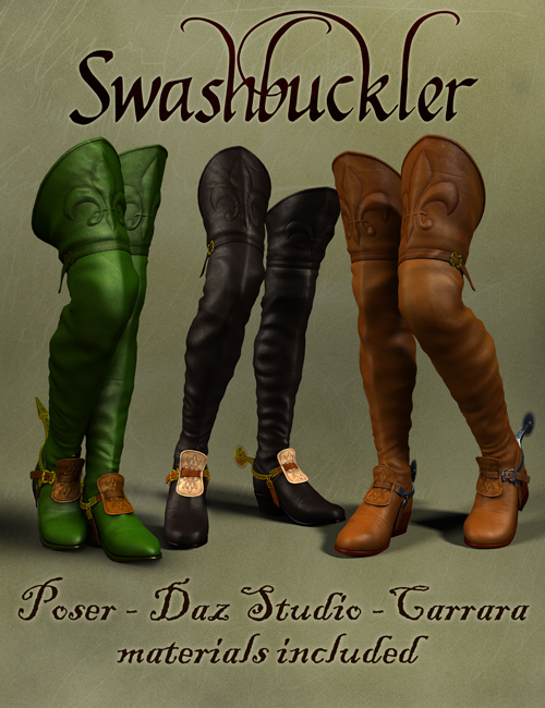 Swashbuckler Boots by: Age of Armour, 3D Models by Daz 3D