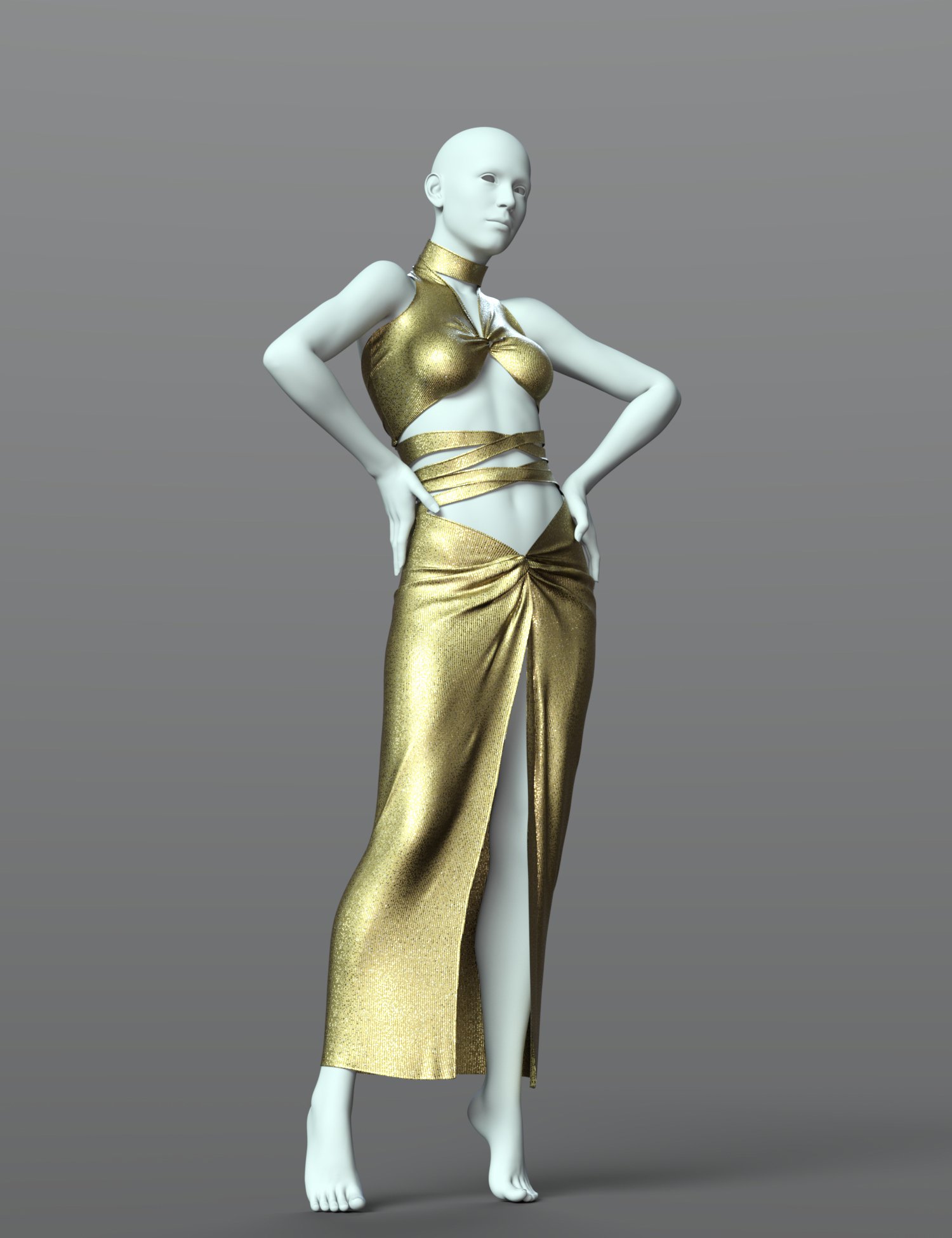 dForce SPR Package Hip Dress for Genesis 9 by: Sprite, 3D Models by Daz 3D