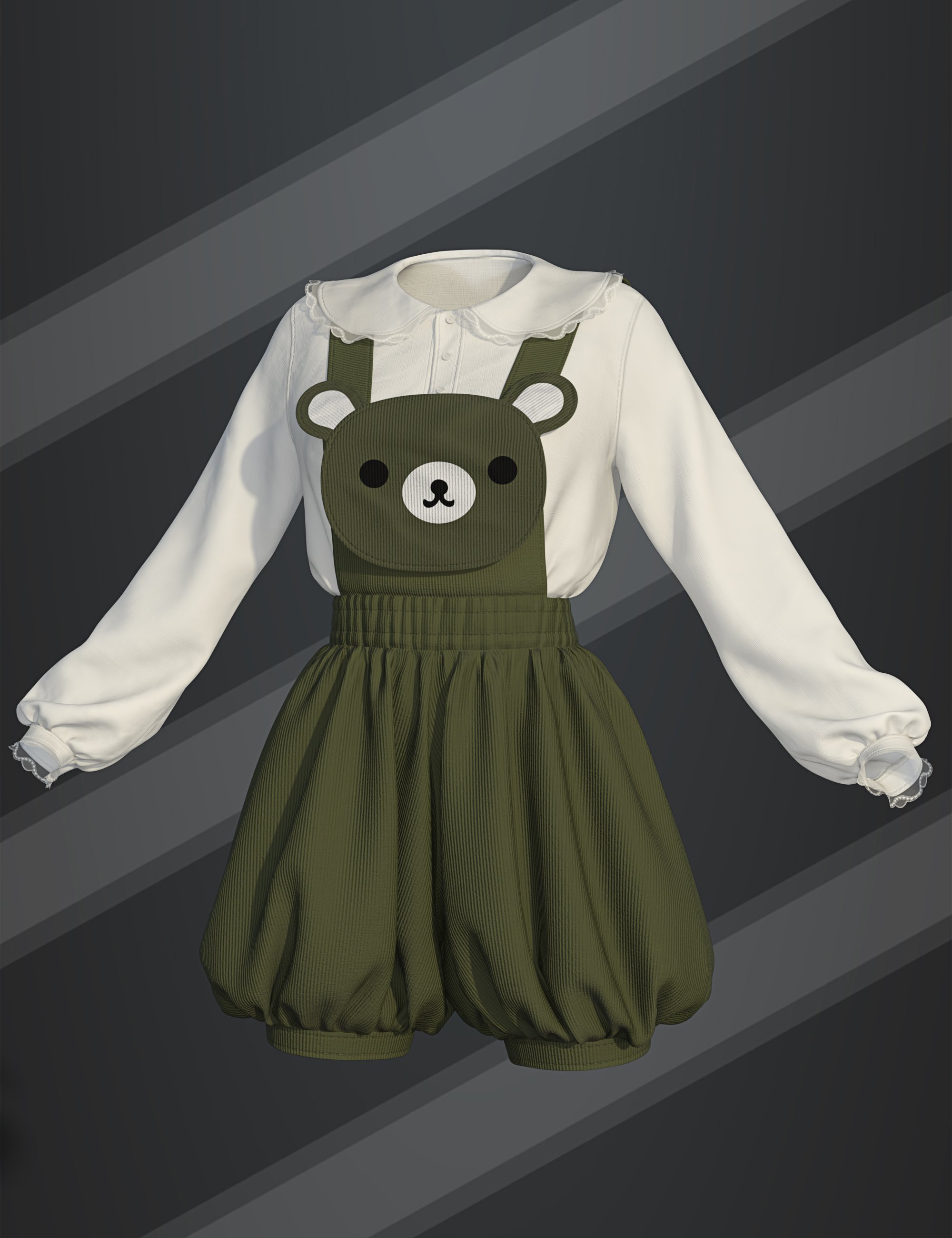 dForce SU Bear Overalls for Genesis 9, 8.1, and 8 Female