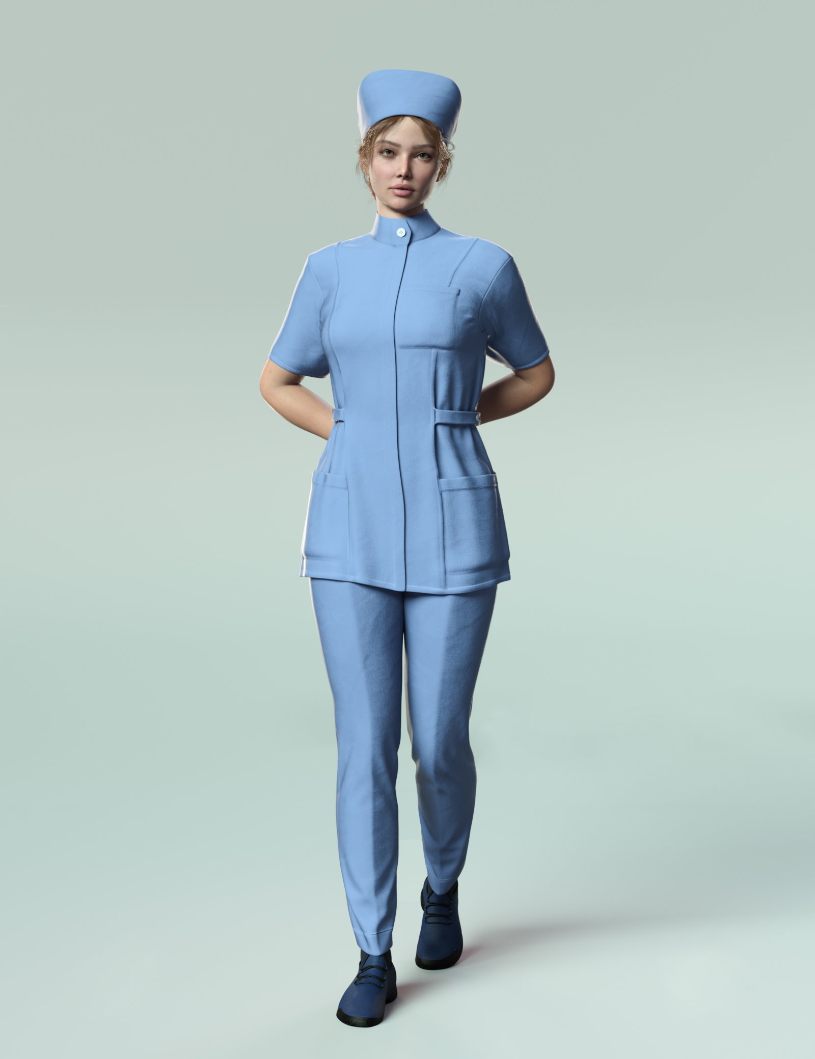 dForce MK Nurse Uniform for Genesis 9 by: wsmonkeyking, 3D Models by Daz 3D