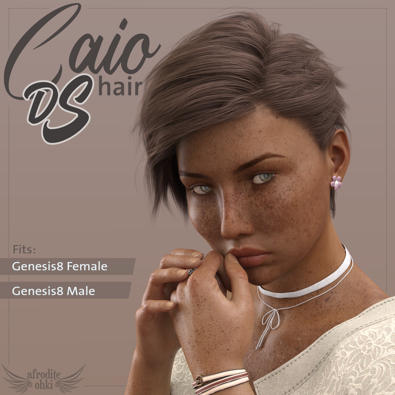 Caio Hair DS for Genesis 8 by: Afrodite-Ohki, 3D Models by Daz 3D