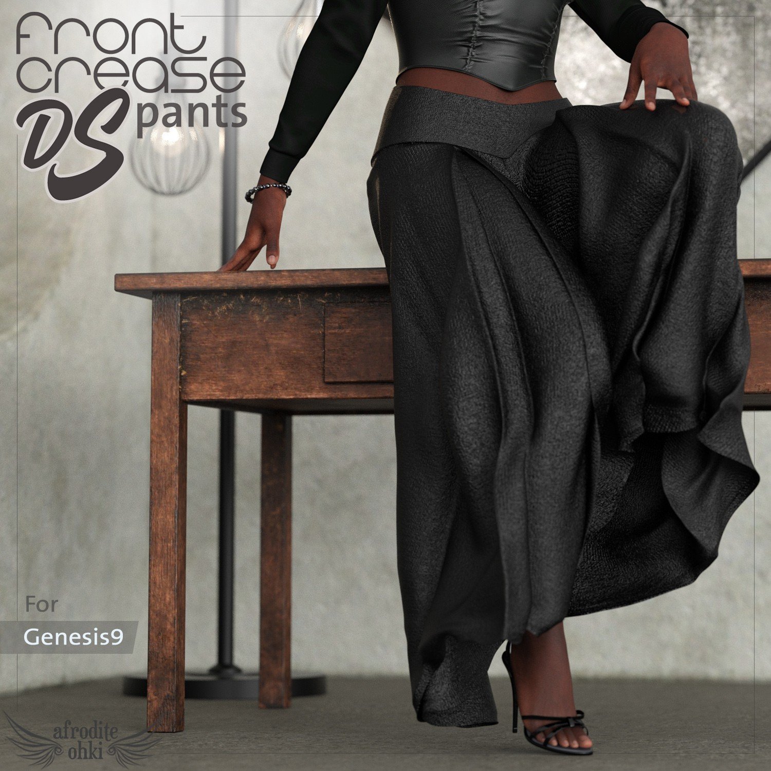 Front Crease Pants for Genesis 9 by: Afrodite-Ohki, 3D Models by Daz 3D