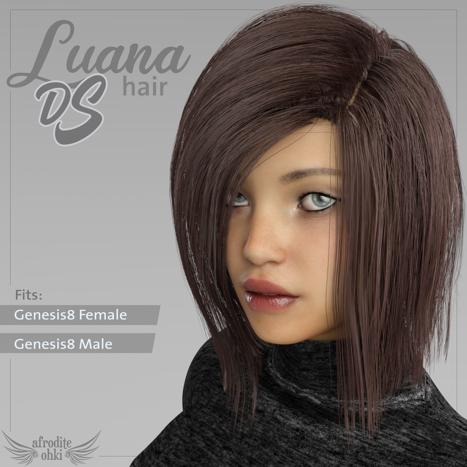 Luana Hair DS for Genesis8 by: Afrodite-Ohki, 3D Models by Daz 3D