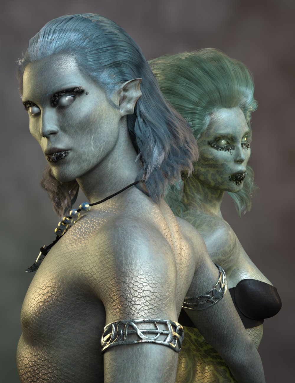 AB Sea Elves for Genesis 9 by: AuraBianca, 3D Models by Daz 3D