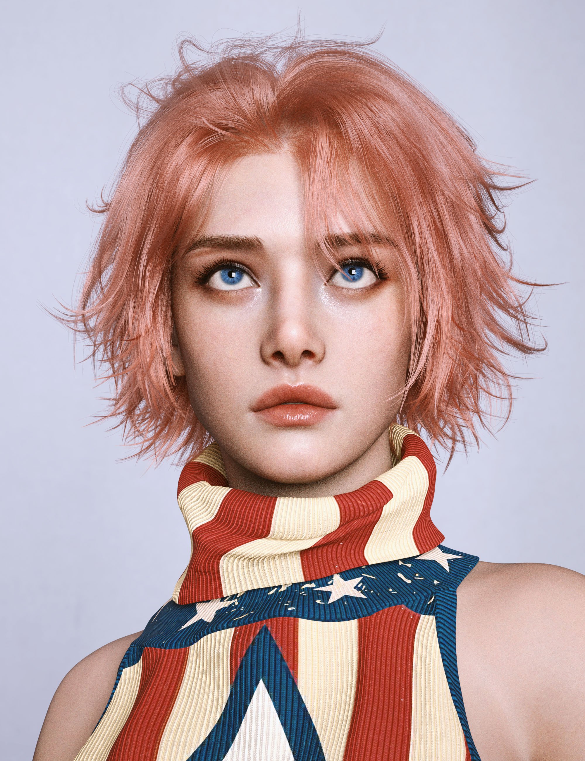 dForce AK Decent Hair for Genesis 9 by: Art Ken, 3D Models by Daz 3D
