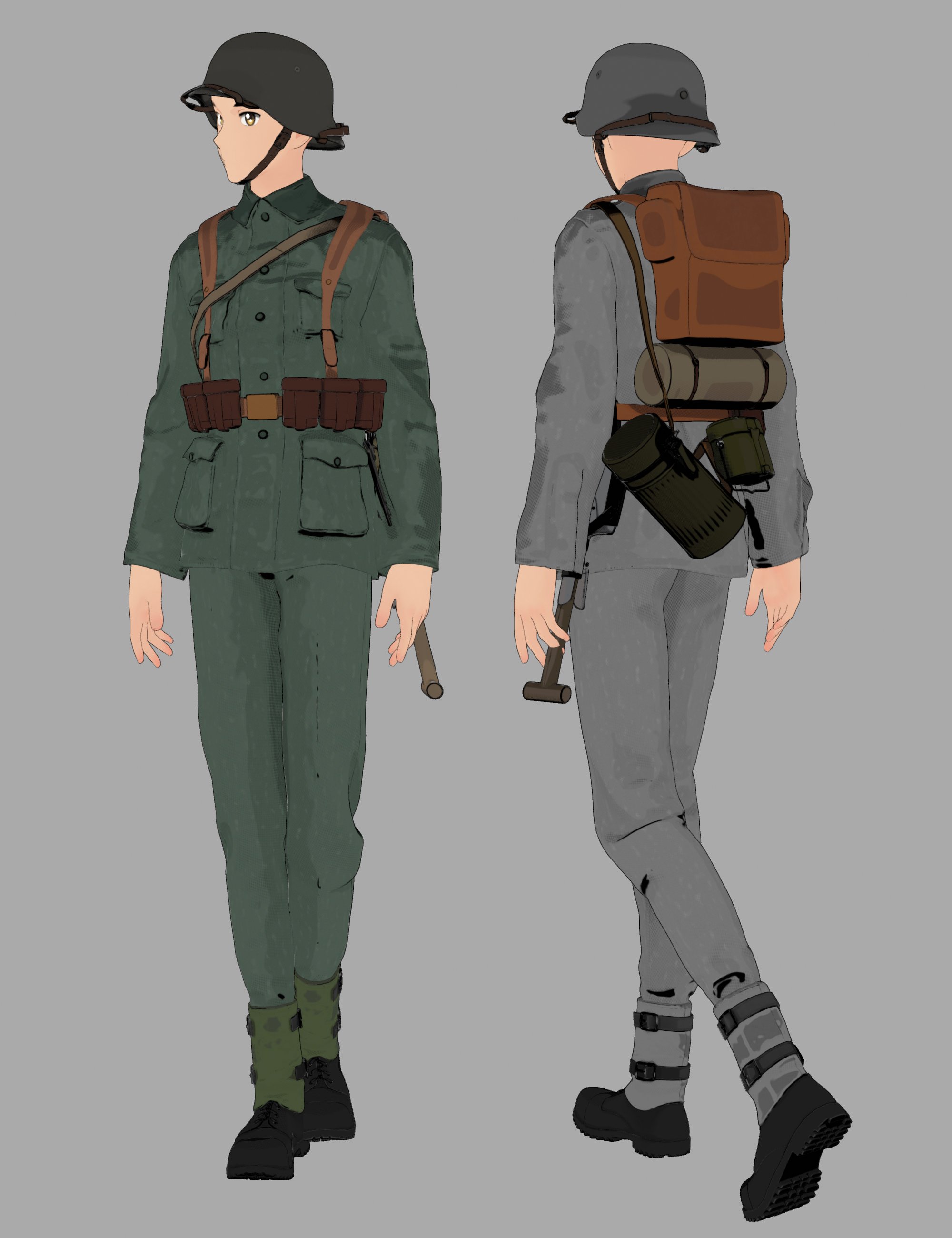 BW Army Infantry Outfit FilaToon Texture Add-On by: Beautyworks, 3D Models by Daz 3D