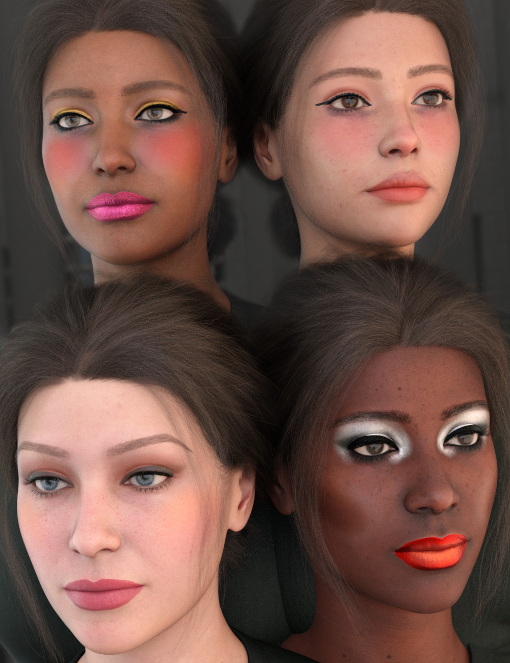 FSL Every Occasion LIE Makeups for Genesis 9 by: Fuseling, 3D Models by Daz 3D