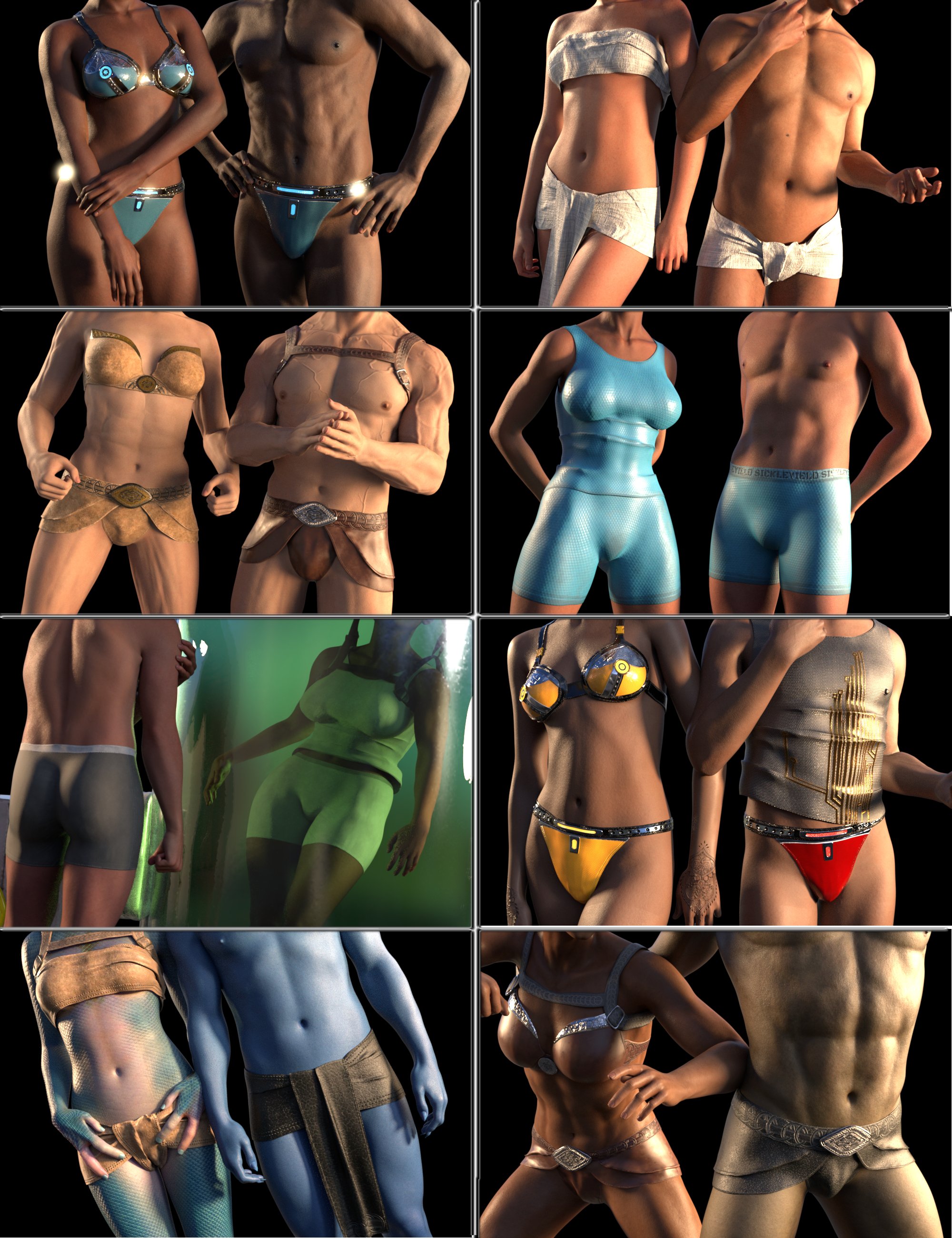 SY Genre Undergarments Megapack Genesis 9 by: Sickleyield, 3D Models by Daz 3D