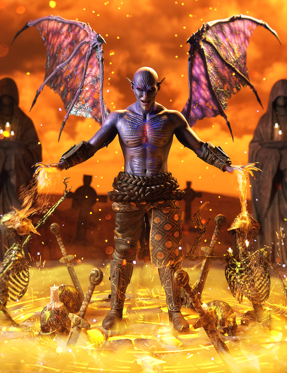 NDFP Vega Demon for Genesis 9 by: FenixPhoenixNathy Design, 3D Models by Daz 3D