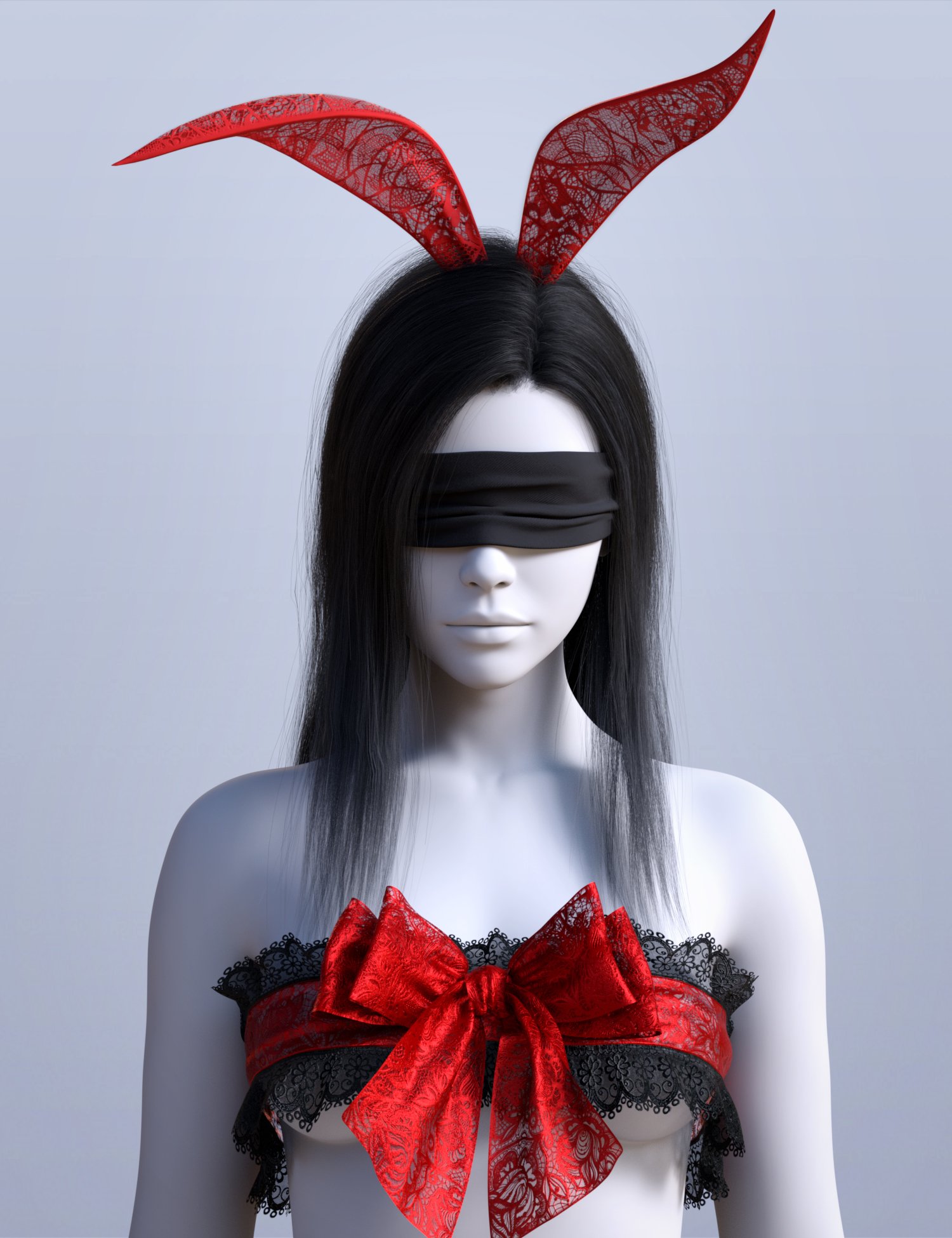 dForce BS Lace Bunny Girl Outfit for Genesis 9 by: BirthStone, 3D Models by Daz 3D