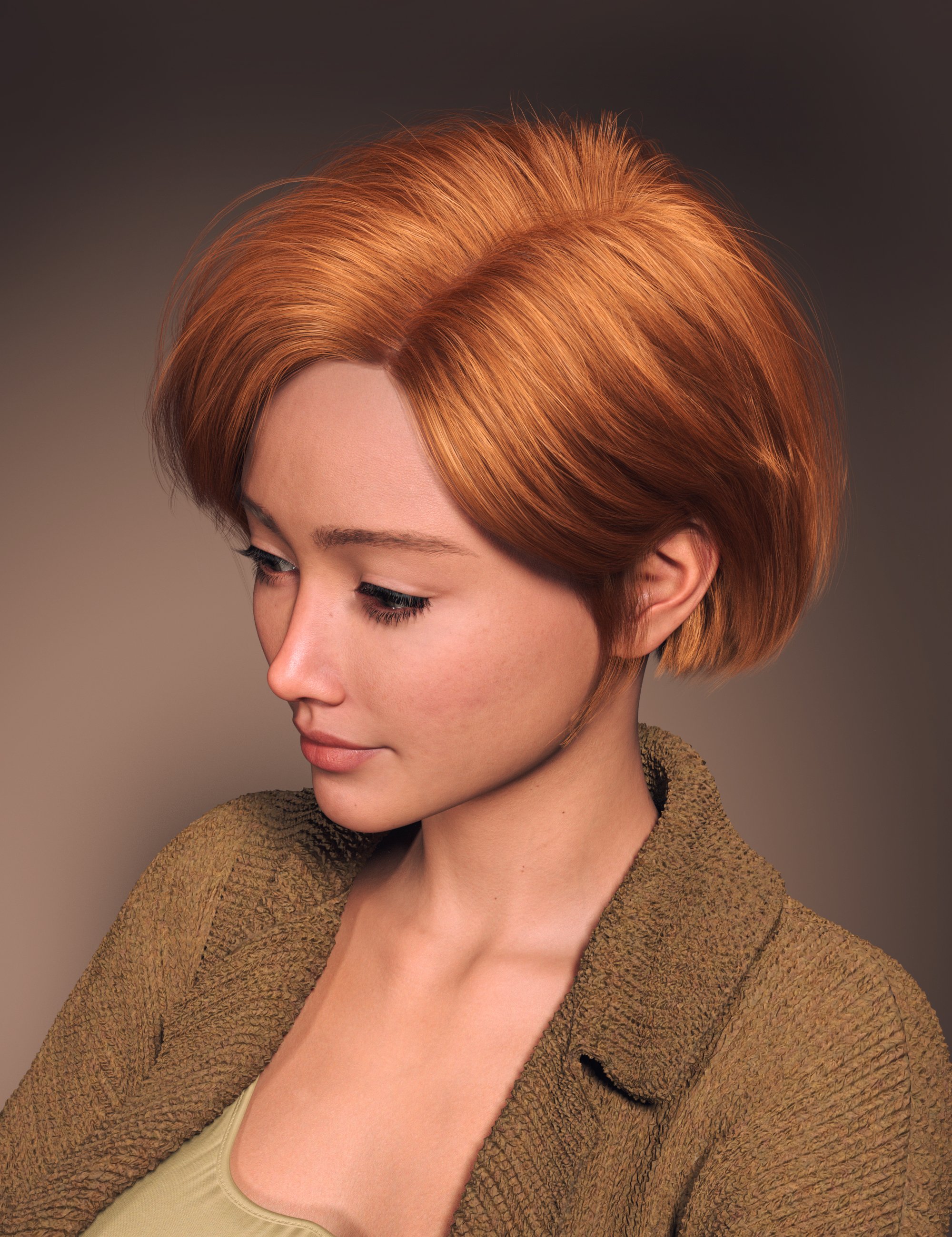 FE Short Side Part Bob Hair for Genesis 9
