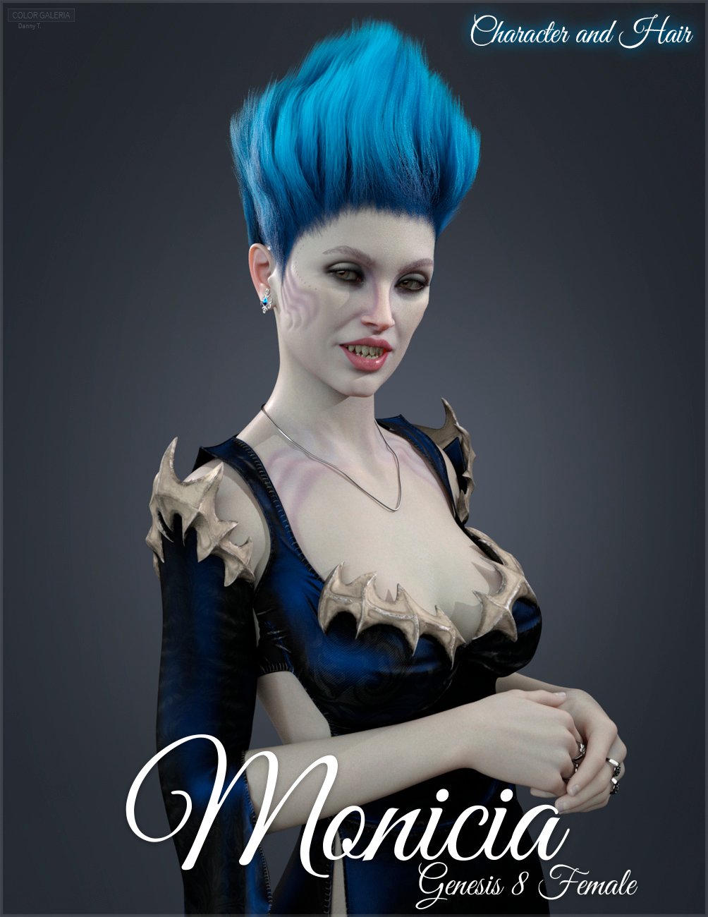 Monicia Character and Hair for Genesis 8 Female by: Color Galeria, 3D Models by Daz 3D