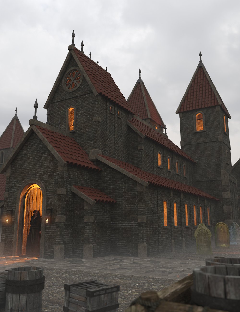 Medieval Churches 1 by: Enterables, 3D Models by Daz 3D