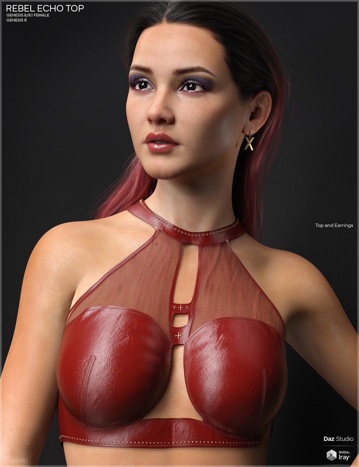 CGI Rebel Echo Top for Genesis 8-8.1F and Genesis 9 by: Color Galeria, 3D Models by Daz 3D