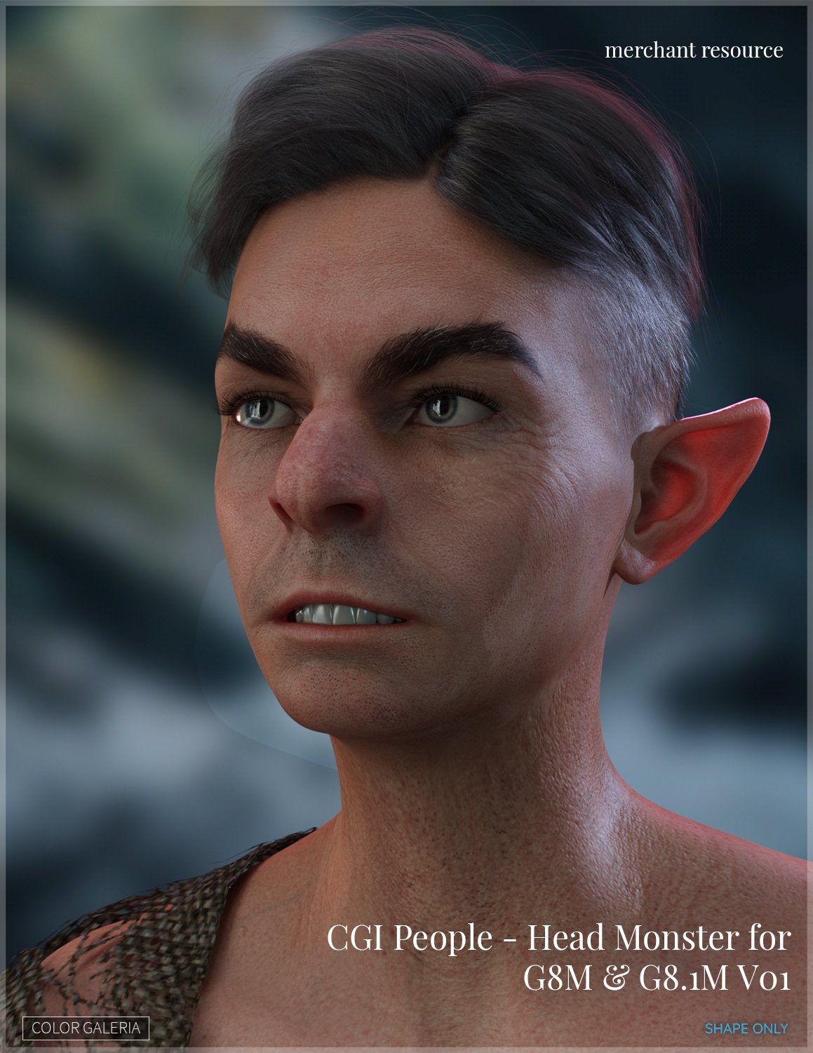 CGI People - Head Monster for G8M & G8.1M V01 by: Color Galeria, 3D Models by Daz 3D