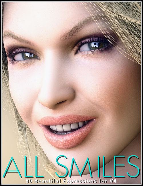 All Smiles Expressions for V4 by: 3DCelebrity, 3D Models by Daz 3D
