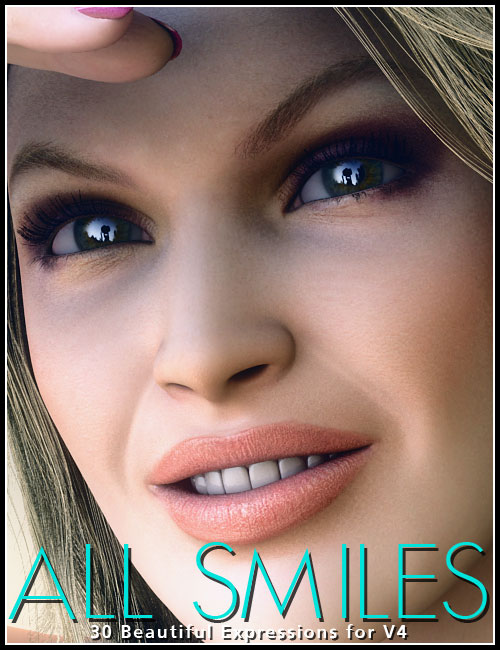 All Smiles Expressions for V4 by: 3DCelebrity, 3D Models by Daz 3D