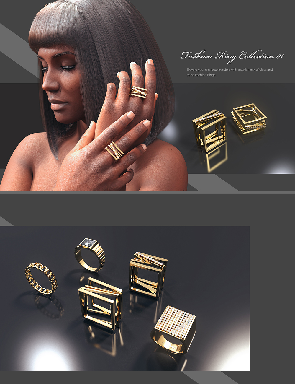 Fashion Ring Collection 01 by: Polish, 3D Models by Daz 3D