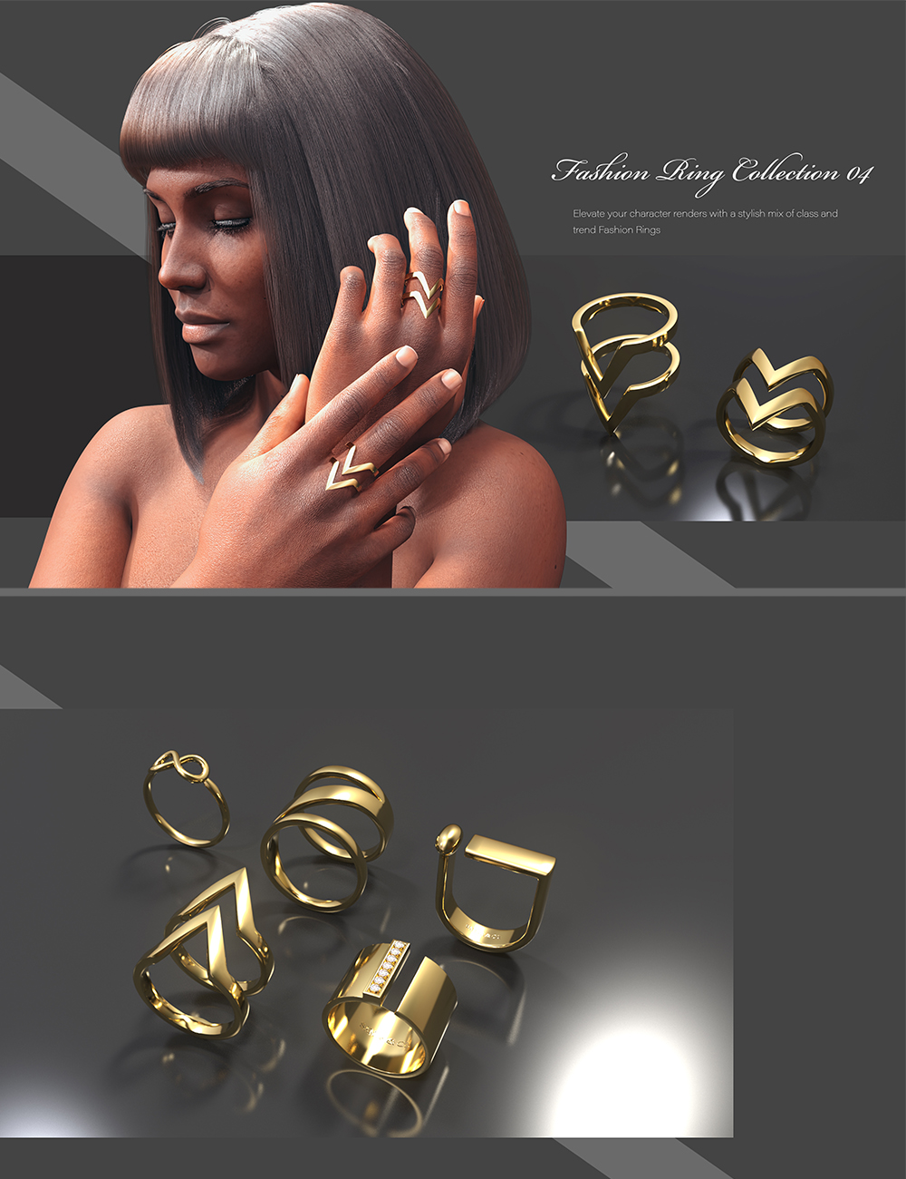 Fashion Ring Collection 04 by: Polish, 3D Models by Daz 3D