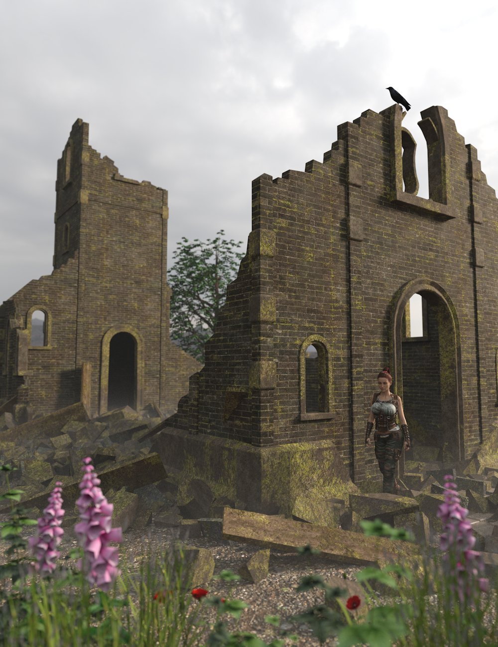 Medieval Church Ruins 1 by: Enterables, 3D Models by Daz 3D