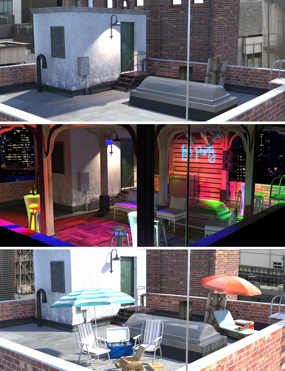 Rooftop Bundle by: SilvaAnt3d, 3D Models by Daz 3D