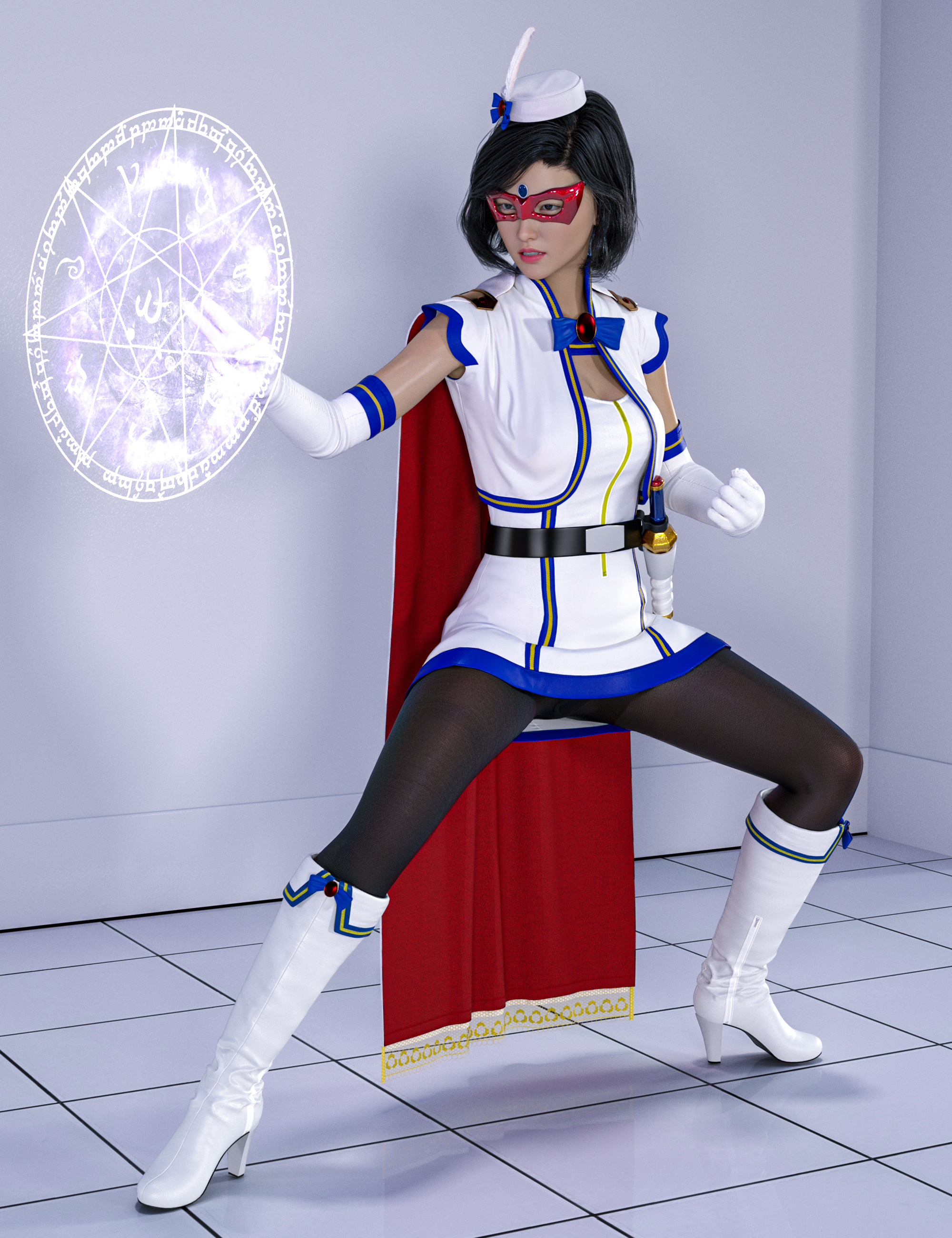 dForce BTLH Sexy Magical Girl Superhero Outfit for Genesis 9, 8.1 and 8 Female