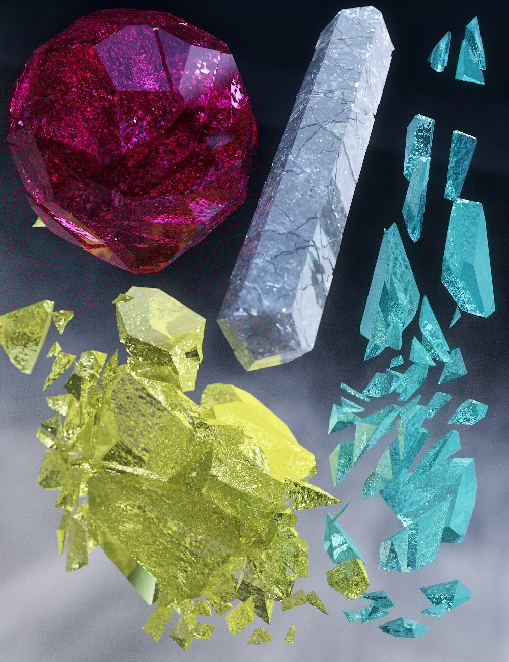 MMX Shattered Crystals by: Mattymanx, 3D Models by Daz 3D