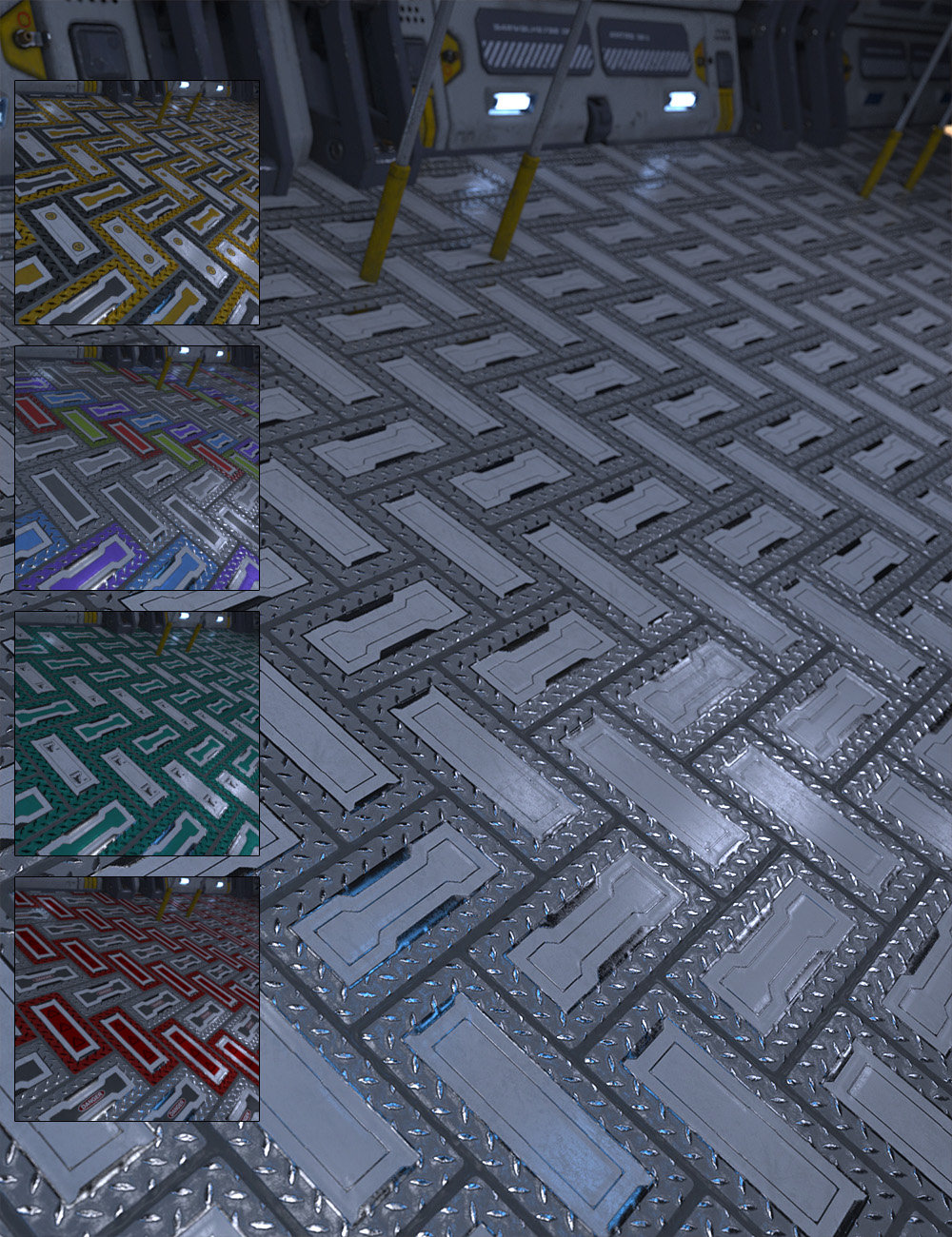 Herringbone Sci-Fi Flooring Iray Shaders by: ForbiddenWhispers, 3D Models by Daz 3D
