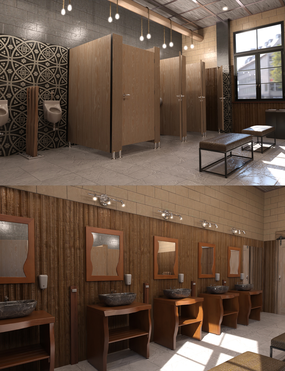 The Gents Restroom by: Tesla3dCorp, 3D Models by Daz 3D