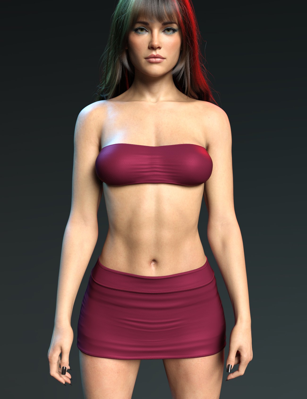 X-Fashion Angelina Leather Outfit for Genesis 9 and 8, 8.1 Female