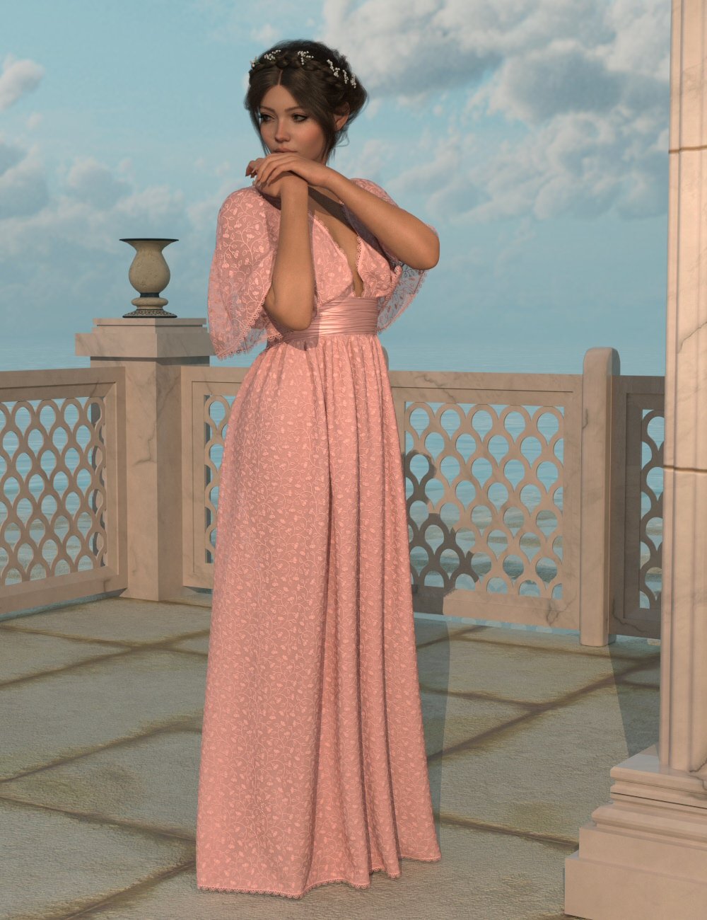 dForce Godward Gown for Genesis 9 by: Lully, 3D Models by Daz 3D