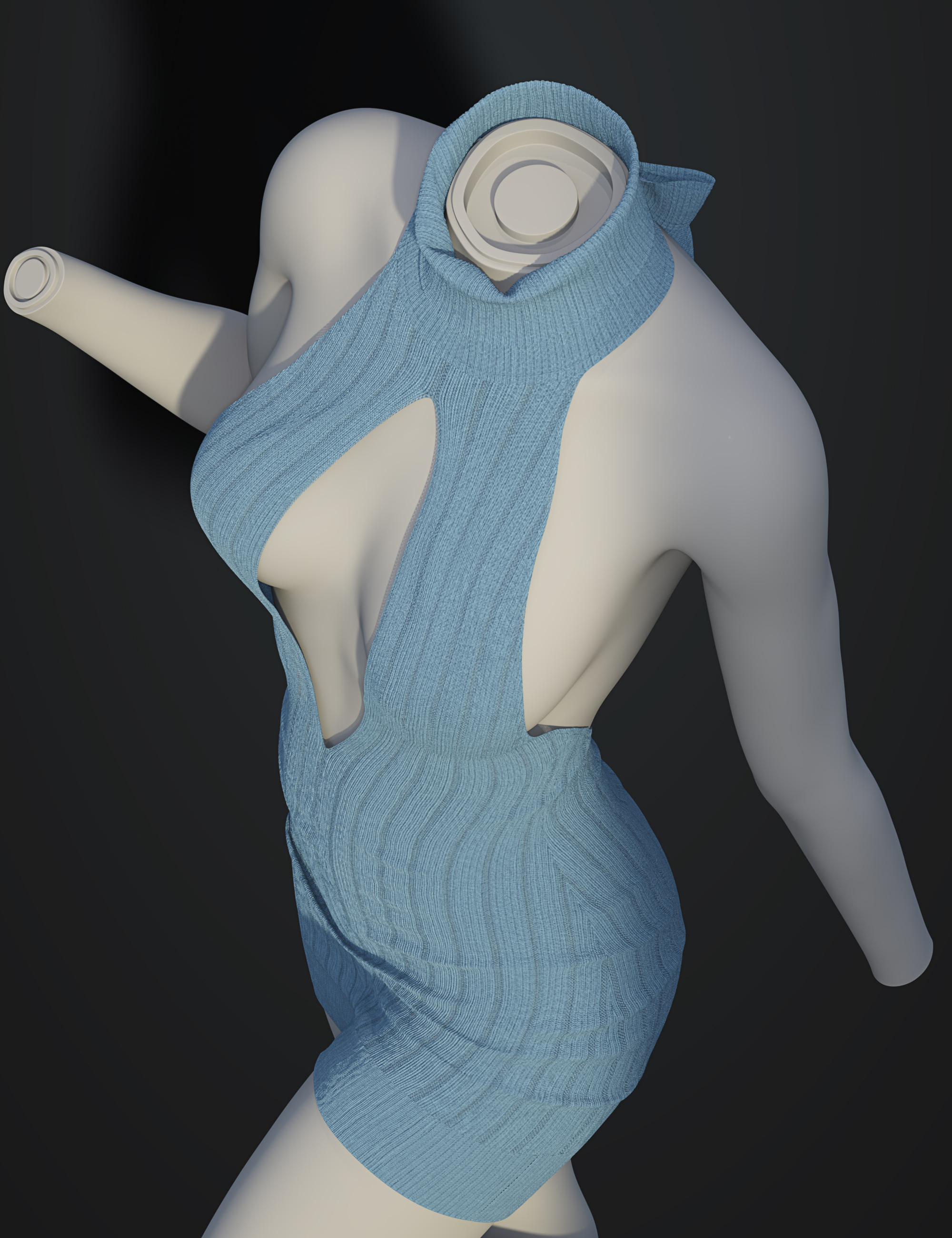 dForce SU Sexy Sweater Dress for Genesis 9, 8.1, and 8 Female