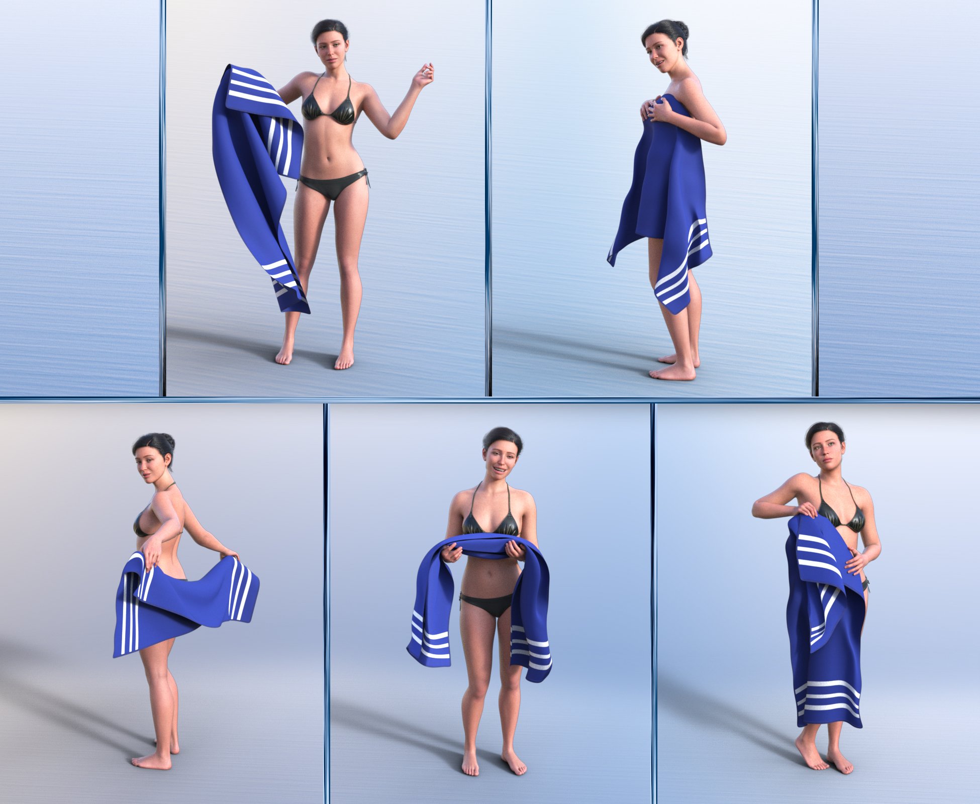 JW The Towel Prop and Poses for Genesis 9