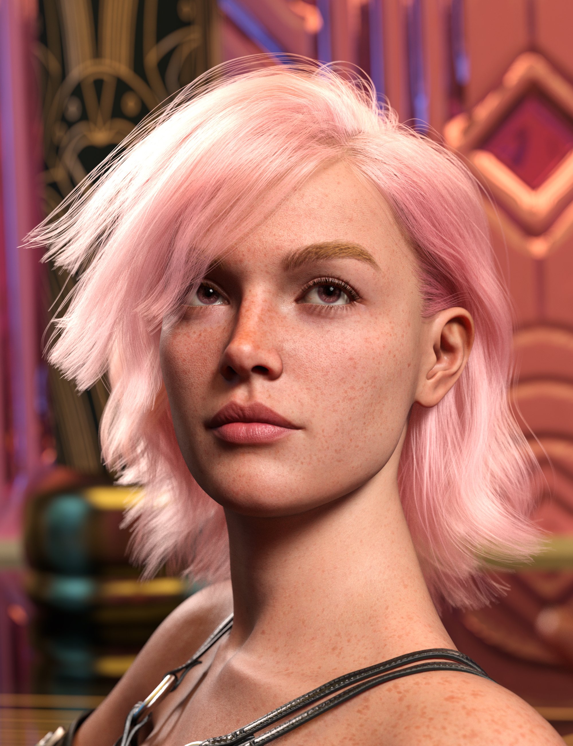 dForce Strand-Based FE Lob Style Hair for Genesis 9, 8, 8.1