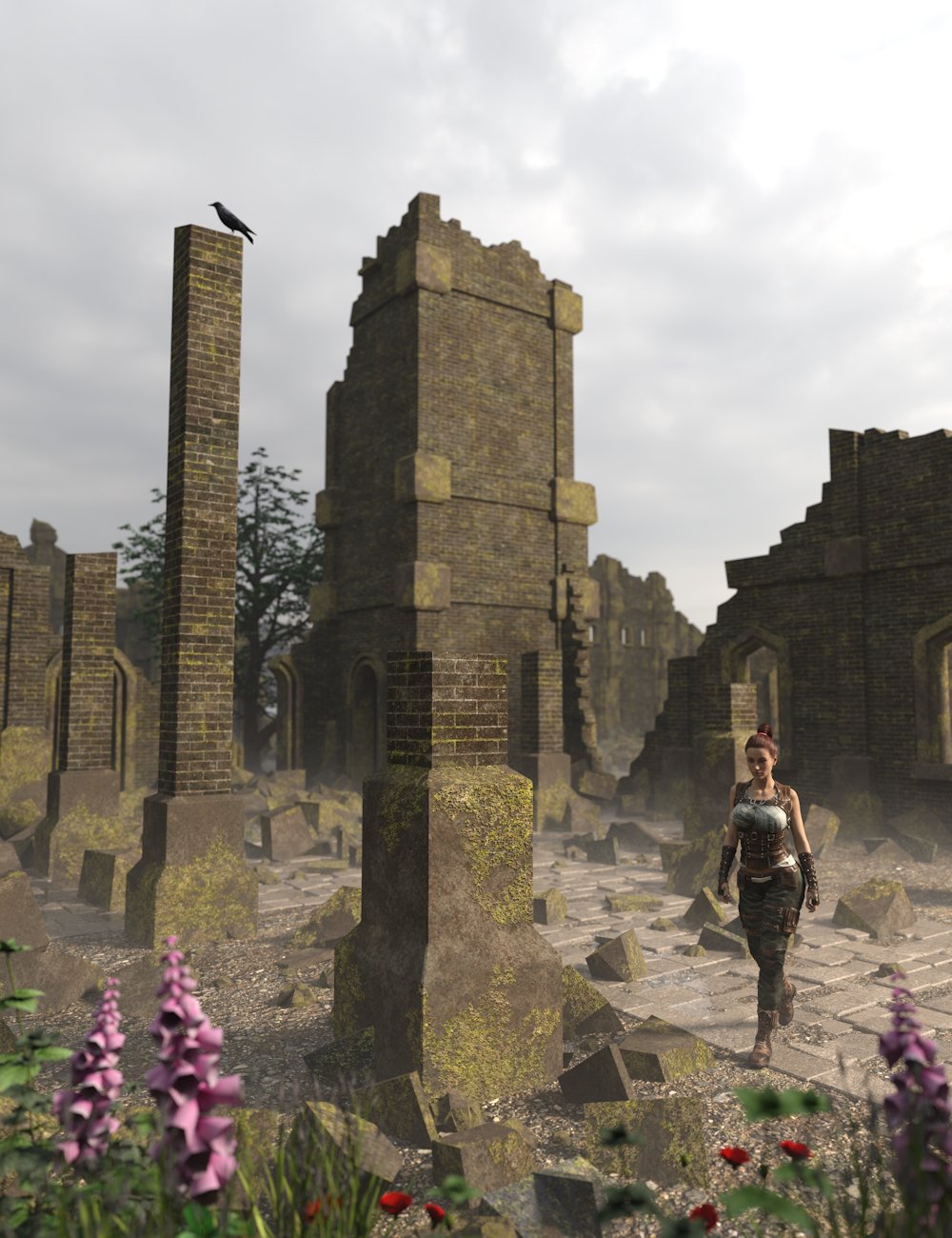 Medieval Church Ruins 2 by: Enterables, 3D Models by Daz 3D